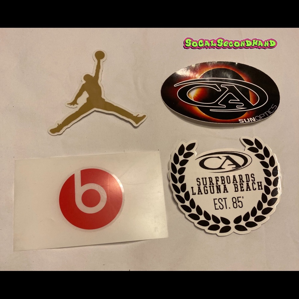 Jordan gold sticker decal , Beats By Dre sticker decal, & 2 CA Laguna Beach